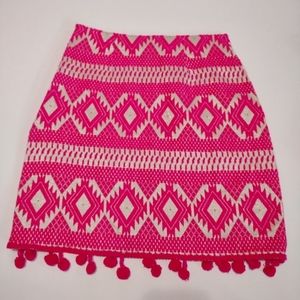 ASOS Pink Emboridered Pom Pom Mini Skirt NEW 4